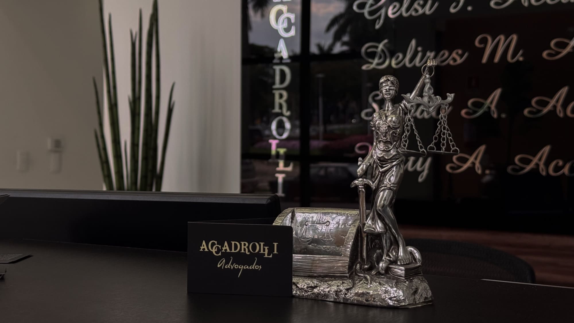Detalhe da recepção